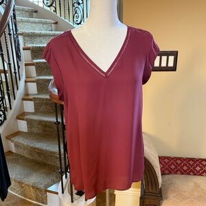 DR2 V-Neck deep Rose Blouse